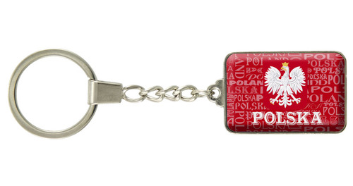 Brelok szklany prostokąt Polska