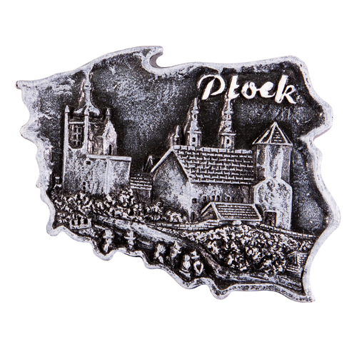 Magnes kontur Płock czarno-biały