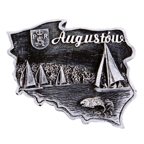 Magnes kontur Augustów czarno-biały