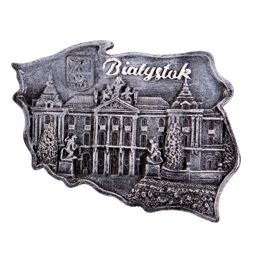 Magnes kontur Białystok pałac Branickich czarno-biały