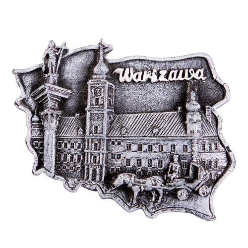 Magnes kontur Warszawa Zamek czarno-biały