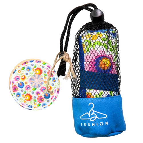 Ręcznik plażowy mały w worku folk biały B-Fashion