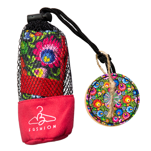 Ręcznik plażowy mały w worku folk czarny B-Fashion