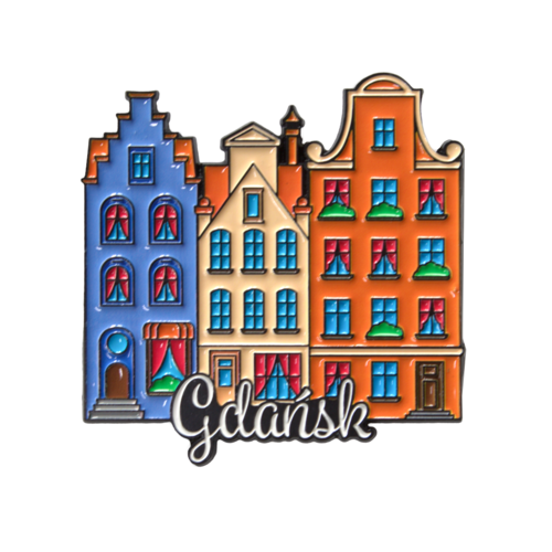 Metalowy magnes Kamieniczki Gdańsk