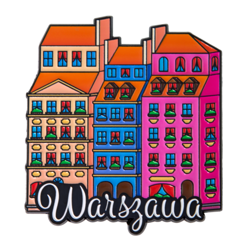 Metalowy magnes Kamieniczki Warszawa