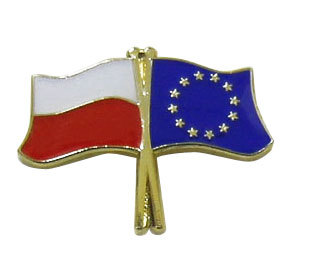 Przypinka - flagi: Polska i Unia Europejska