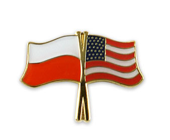 Przypinka - flagi: Polska i USA
