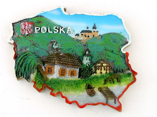 Magnes kontur Polska (pejzaż)