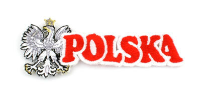 Naszywka haftowana, napis Polska