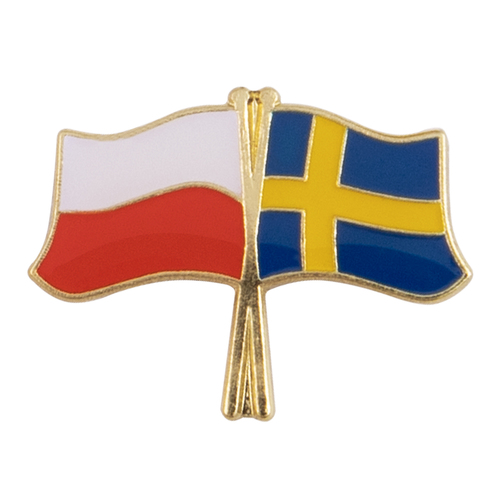 Przypinka - flagi: Polska i Szwecja