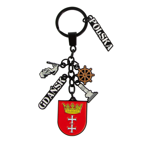 Brelok Gdańsk herb metalowy