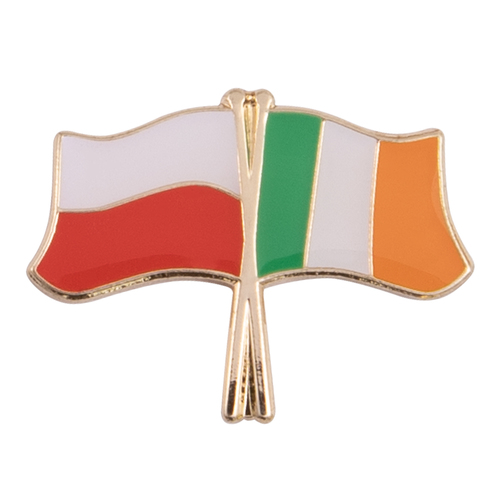 Przypinka - flagi: Polska i Irlandia