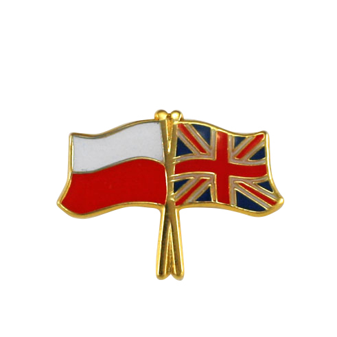 Przypinka - flagi: Polska i Wielka Brytania