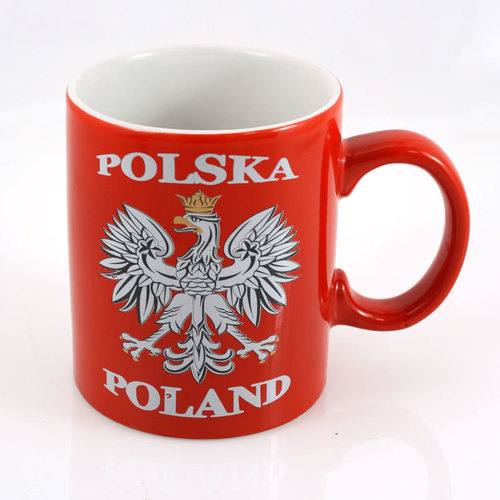 Kubek czerwony Polska - prosty