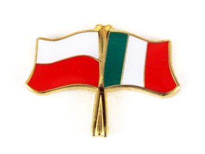 Przypinka - flagi: Polska i Włochy