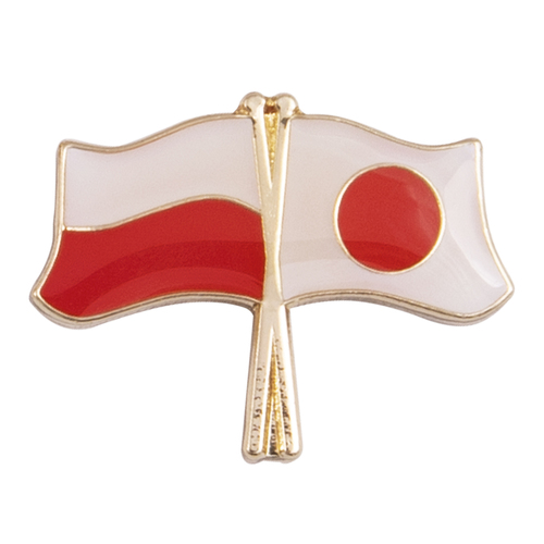 Przypinka - flagi: Polska i Japonia