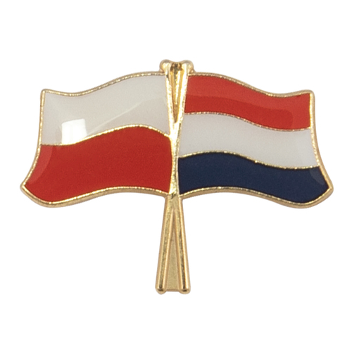 Przypinka - flagi: Polska i Holandia
