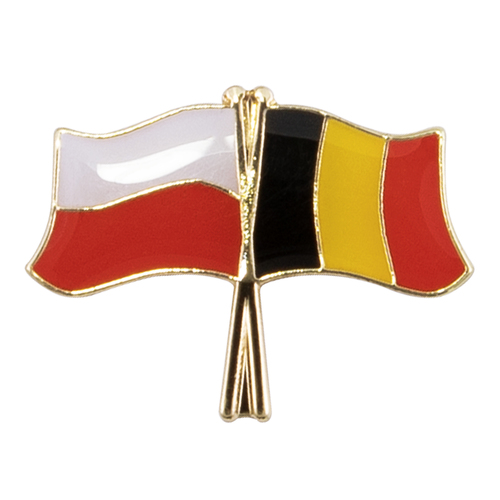 Przypinka - flagi: Polska i Belgia