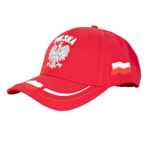 Czapka z daszkiem Polska czerwona mix