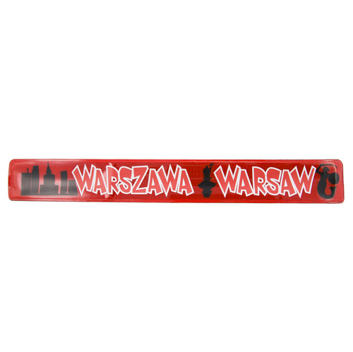 Opaska odblaskowa czerwona Warszawa