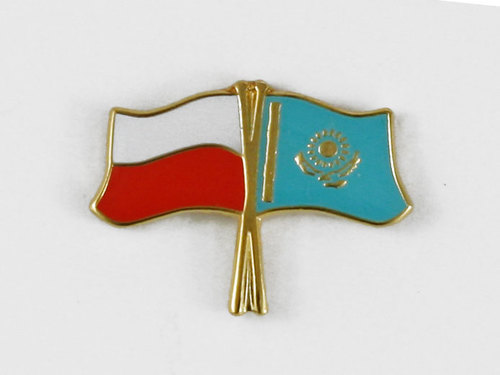 Przypinka - flagi: Polska i Kazachstan
