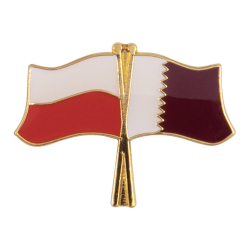 Przypinka - flagi: Polska i Katar