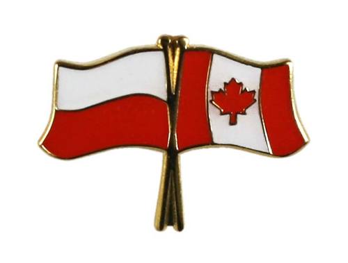 Przypinka - flagi: Polska i Kanada