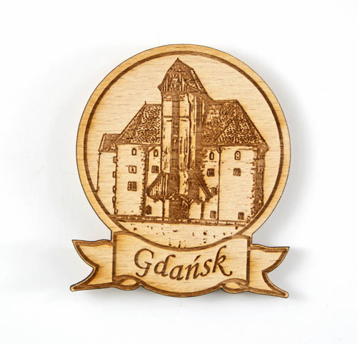 Magnes drewniany okrągły Gdańsk
