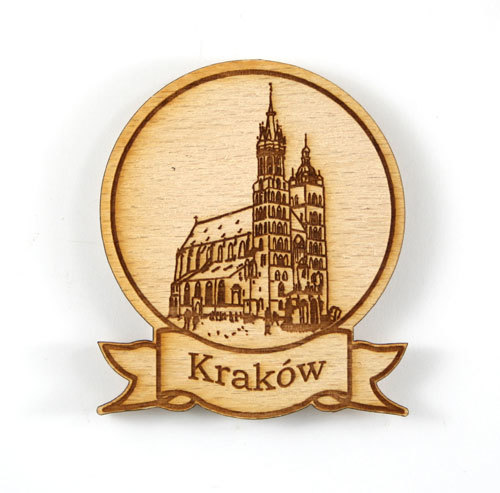 Magnes drewniany okrągły Kraków