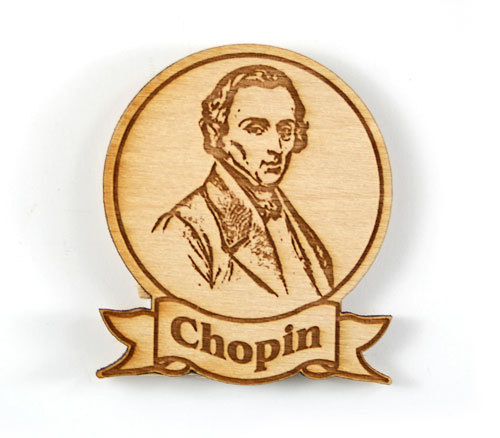 Magnes drewniany okrągły Chopin