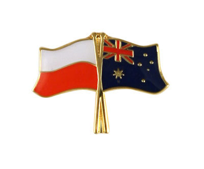 Przypinka - flagi: Polska i Australia