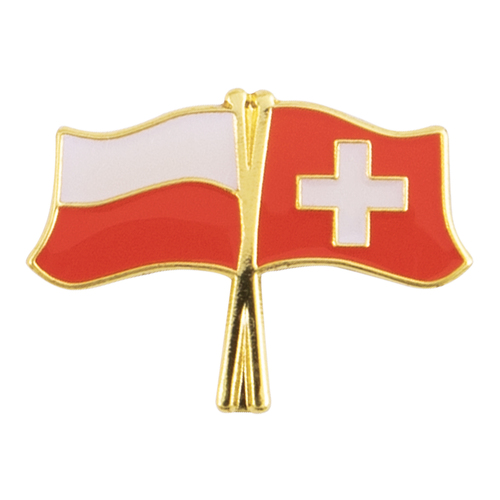 Przypinka - flagi: Polska i Szwajcaria