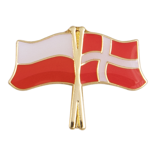 Przypinka - flagi: Polska i Dania