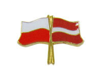 Przypinka - flagi: Polska i Łotwa