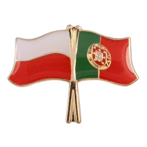 Przypinka - flagi: Polska i Portugalia
