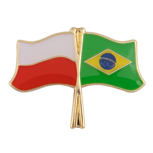 Przypinka - flagi: Polska i Brazylia