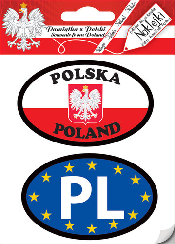 Zestaw 2 naklejek Polska do samochodu, Auto 07