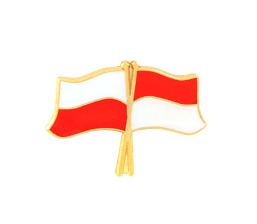 Przypinka - flagi: Polska i Indonezja