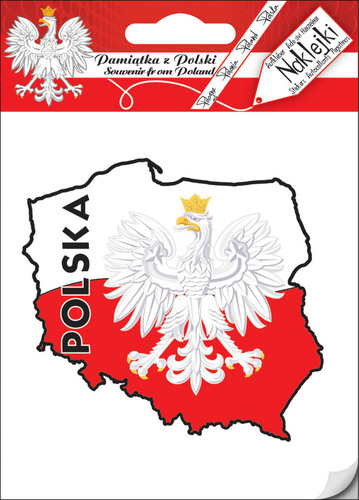 Naklejka do samochodu, Polska Auto 05 konturek z orłem