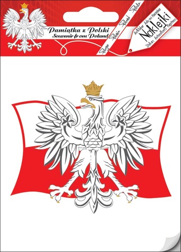 Naklejka do samochodu, Polska Auto 06 orzeł na fladze