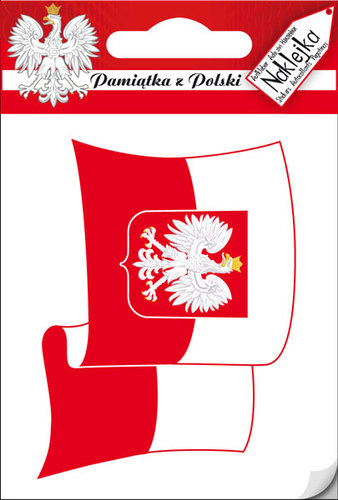 Naklejka pojedyncza Polska 04 Bandera falująca