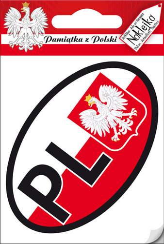 Naklejka pojedyncza Polska 10 Owal PL