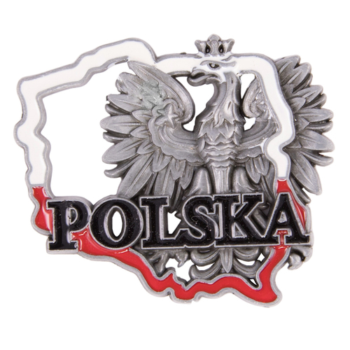 Magnes metalowy konturek Polska orzeł