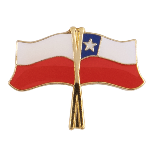 Przypinka - flagi: Polska i Chile