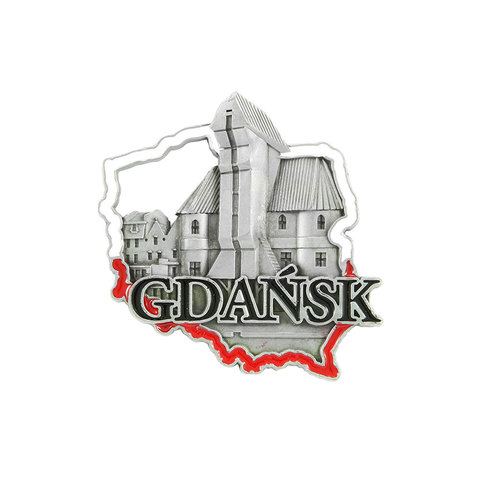 Magnes metalowy kontur Gdańsk Żuraw