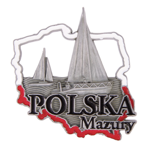 Magnes metalowy kontur Polska Mazury