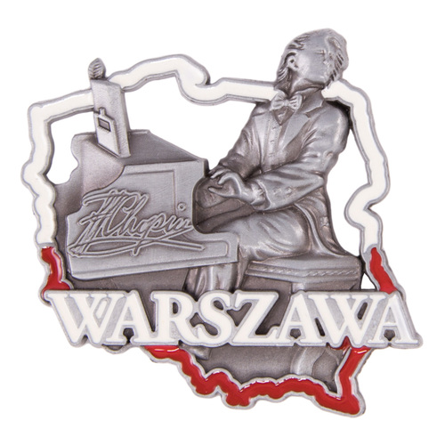 Magnes metalowy kontur Warszawa Chopin