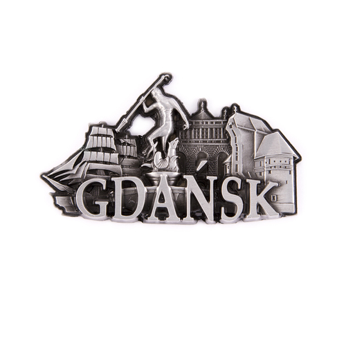 Magnes metalowy panorama Gdańsk