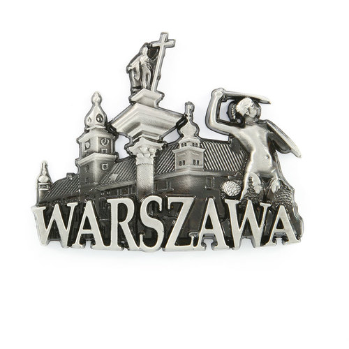 Magnes metalowy panorama Warszawa Starówka