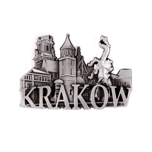 Magnes metalowy panorama Kraków Wawel
